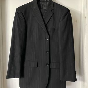 Black Pin Stripe Suit Emanuel Ungaro.